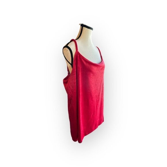 🆕NWT Women’s torrid 3 (4) Red Velour Sleeveless Lounge Camisole 22 24 26 28 - Picture 2 of 11